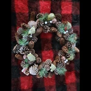 Christmas Pine Cone Wreath Garland Front Door Ornaments Wall Home Decor